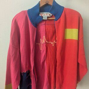 Funky Vintage 80s Colorblock Cardigan